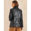 Allegra K Women's Faux Leather Long Sleeve Lapel Collar PU Moto Biker Jacket - image 3 of 4