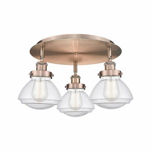 Olean - 3 Light Flush Mount In Art Deco Style-8 Inches Tall and 18.25 Inches Wide - 1 of 1