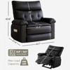 Oversized Wide Recliner Chair with Heat & Massage - PU Leather Manual Recliner for Adults, Comfort Lazy Chair with 1.5X Sponge Filling - 2 of 4
