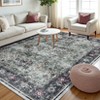 Living Room Washable Non Slip Vintage Retro Rugs Low Pile Chenille Print Rug for Bedroom Dining Room Home Office - 2 of 4