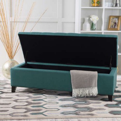 CAVINAS Square Velvet Storage Ottoman Bench with Hidden Support Hinges,Upholstered Storage Ottoman,Storage Benches for Living Room,Bedroom