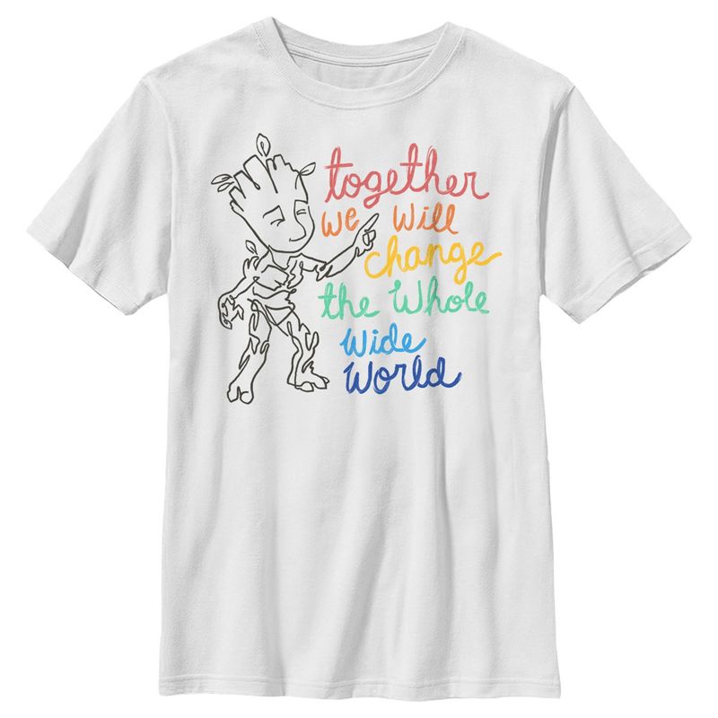 Boy's Guardians of the Galaxy Groot Together We Will Change the World T-Shirt, 1 of 5