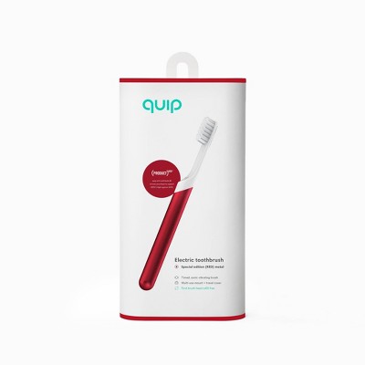 quip red toothbrush