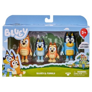 Bluey Family Figure 4-Pack, 2.5 inch Figures, Mum Dad Bingo Bluey, Ages 3+, Toddler Toys - 1 of 1