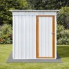 Metal garden sheds 5ftx4ft outdoor storage sheds white+yellow - 2 of 4