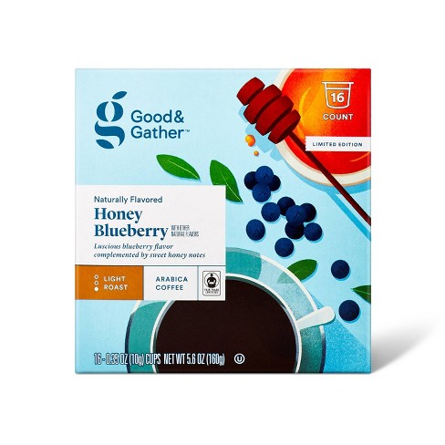 Naturally Flavored Honey Blueberry Light Roast Single Serve Coffee Pods 16ct 5 6oz Good Gather Target