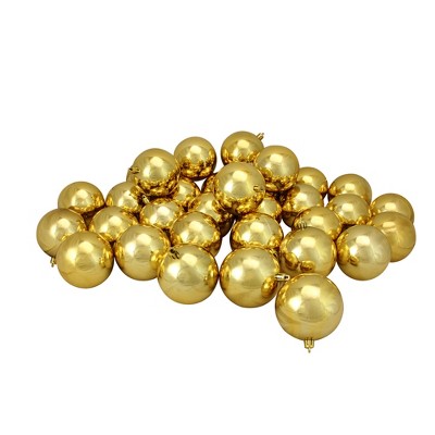 Northlight 32ct Shatterproof Shiny Christmas Ball Ornament Set 3.25" - Gold