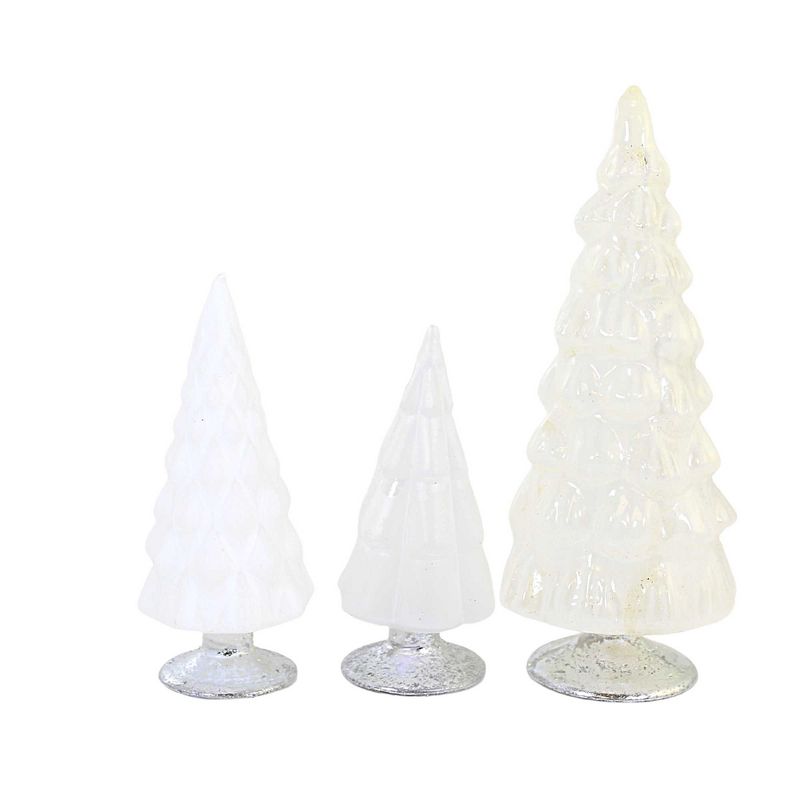 7.0 Inch Small White Hue Trees Christmas Wedding Decor Village Mantle Decorate Tree Sculptures, 2 of 4