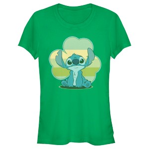 Juniors Womens Lilo & Stitch Retro Shamrock Pride T-Shirt - 1 of 4