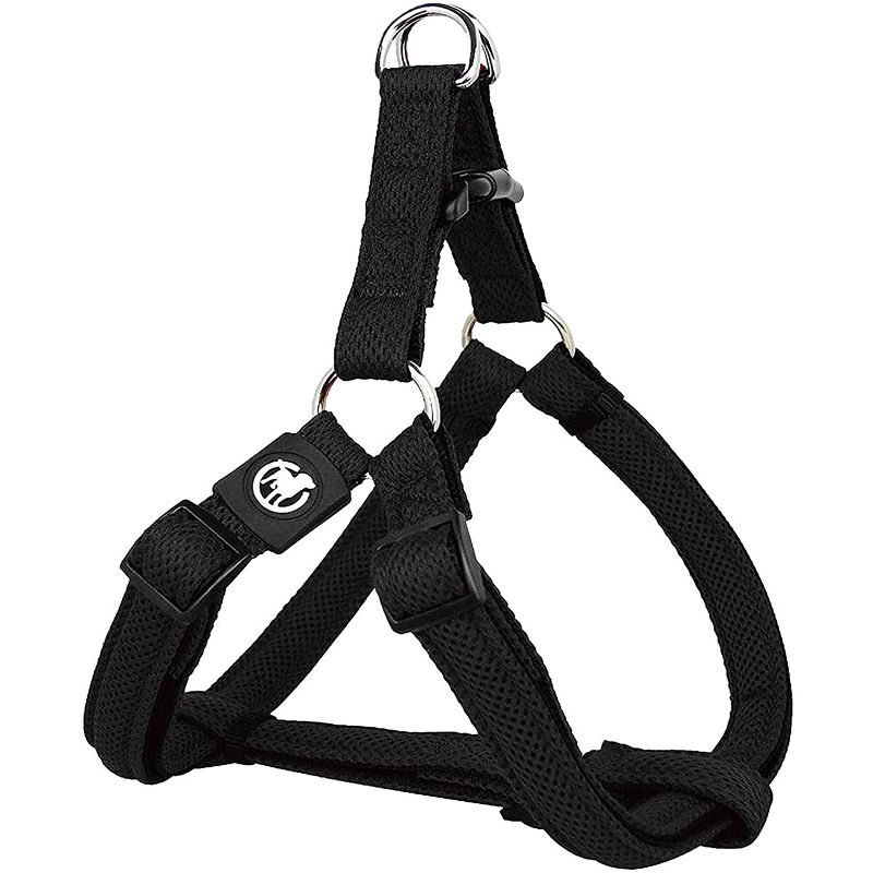 DDOXX Adjustable Air Mesh Step-in Dog Harness, Medium, Black, 1 of 4