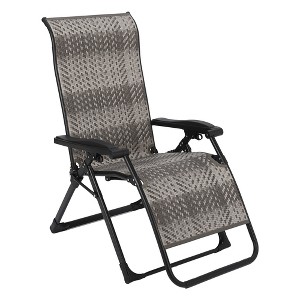 1 PCS Patio Rattan Reclining Folding Chair, Adjustable & Portable Lounge Chair, Iron Pipe Frame, Comfortable Outdoor Furniture, for Indoor, Poolside - 1 of 4