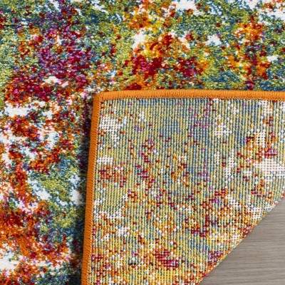Abstract Multicolor Synthetic Mid-Century Modern Area Rug