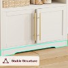 Farmhouse Microwave Stand Bakers Rack with Power Outlet, 63" Freestanding Bakers Rack with Thickened Counter and Storage Cabinet for Kitchen,Dining - 4 of 4