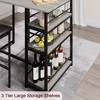 Kitchen Table Set, Dining Table and Chairs for 2, 3 Piece Dining Room Table Set with 2 Upholstered Chairs, Bar Dining Table Set for Small Spaces - 3 of 4