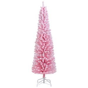 Costway 5/6 FT Artificial Christmas Tree with 328/460 Branch Tips & Folding Metal Stand for Home - 1 of 4