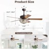 Farmhouse Ceiling Fans with Lights and Remote 52 Inch Indoor Chandelier Ceiling Fan Crystal Fandelier Ceiling Fans for Living Dining Room Bedroom - 4 of 4