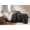 Soft Cozy Throw Blanket for All Seasons, Lightweight 100% Polyester Microfiber Bed Blanket, Black, King - 3 of 4