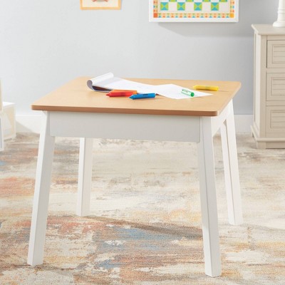 Charming Dual-Tone Kids Wooden Play Table - Natural/White