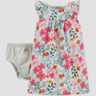 Image of Baby Girls' Floral Dress - Just One You® made by carter's Sage Green