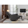 Cotton Linen 360° Swivel Rocking Recliner Chair with Adjustable Backrest, Footrest & Right Pocket - 3 of 4