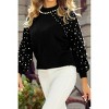Women's Pearl Beaded Bishop Sleeve Sweater - Shop Lala Loo - 2 of 4