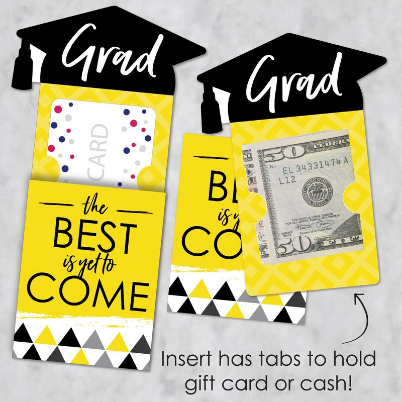 Big Dot of Happiness Yellow Grad - Best is Yet to Come - Yellow Graduation Party Money and Gift Card Sleeves - Nifty Gifty Card Holders - Set of 8, 3 of 8