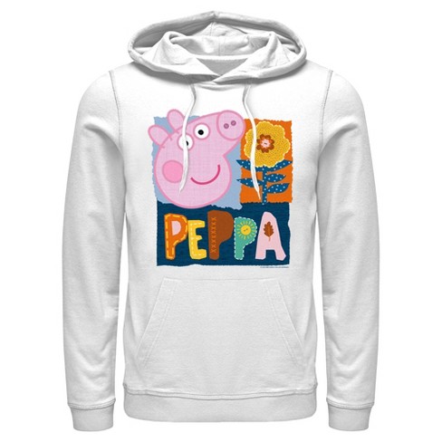 Men's Peppa Pig Spring Portrait Pull Over Hoodie - White - 3x