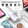 Itopfox Surge Protector Power Strip with 6 Ft Flat Plug Extension Cord, 8 Outlets & 4 USB Ports (1 USB C), 3 Side Outlet Extender for Home Office - 2 of 4