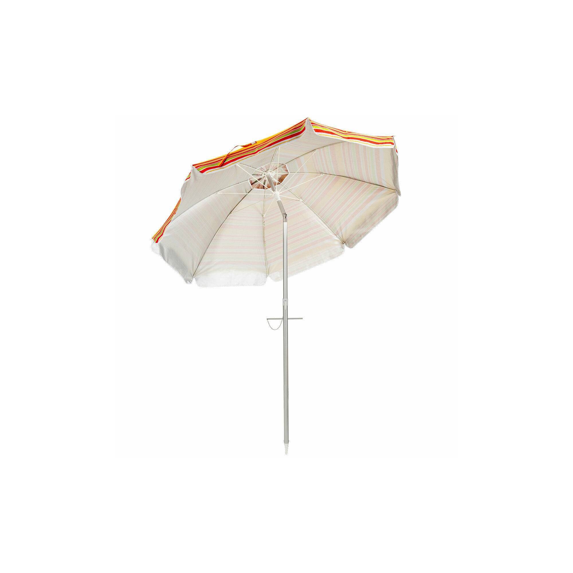 6.5' x 6.5' Portable Sunshade Beach Umbrellas with Tilt Aluminum Pole and Carrying Bag Orange - Wellfor: UPF 50+ Protection, Wind Vent