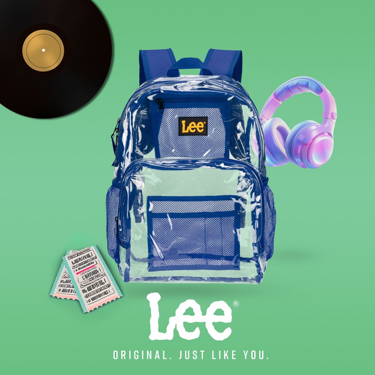 Lee 16" Clear Laptop Backpack for Adult Teen Kid, Water-Resistant Clear Bags for School Travel Stadium Concert, TSA-Compliant Clear Bag Policy - thumbnail 5