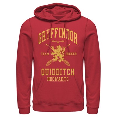 Men's Harry Potter Gryffindor Quidditch Gold Team Seeker Pull Over Hoodie :  Target