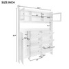 Multifunctional Tipping Bucket Shoe Cabinet, 6-Drawer Hall Tree with Glass Doors & 4 Hooks, Foyer Storage for Hallway - 3 of 3