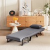 Folding Chair Bed, Comfy Convertible Sleeper Sofa, 5 in 1 Folding Bed with 5-Position Adjustable Backrest & Pillow, Cozy Futon Chair for Small Spaces - 3 of 4
