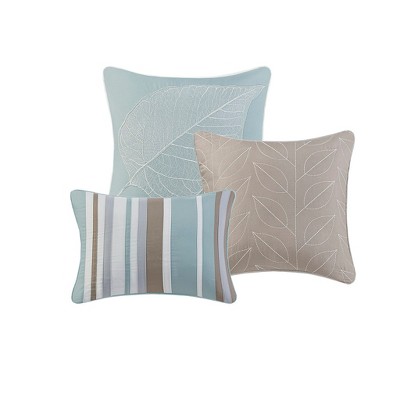 Organic Blue Microfiber Reversible King Quilt Set