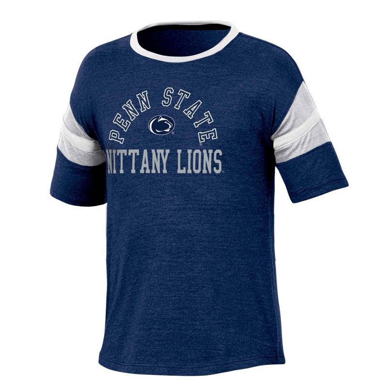 NCAA Penn State Nittany Lions Girls&#39; Short Sleeve Striped Shirt, 1 of 4