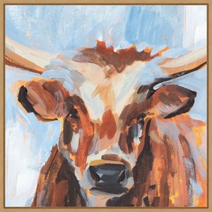 Amanti Art Vivid Cattle IV by Annie Warren Framed Canvas Wall Art - 1 of 4