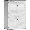 Acekool 65 Cu Ft Resin Outdoor Storage Shed with Single & Double-Wall Options, Waterproof Flip Cover & Padlock Latch - 3 of 4