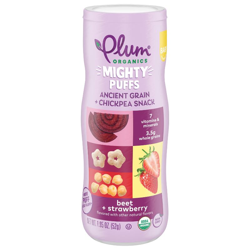Plum Organics Mighty Puff Beet &#38; Strawberry Baby Snack - 1.85oz, 1 of 12