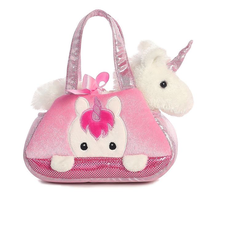 Aurora Fancy Pals 7" Peek-A- Boo Unicorn Pet Carrier Pink Stuffed Animal, 1 of 7