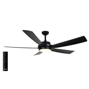 Delta Breez Pleasanton 72" Ceiling Fan with LED, Remote, Indoor/Outdoor, Ideal for Large Room, Bedroom, Living Room, Modern Farmhouse Decor, Black - 1 of 4