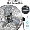 Optimus Industrial Grade 3-Speed High-Velocity Fan, 18 Inches, Chrome, F-4182 - 3 of 4