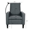 TOAOTBNBO comfortable chair with Mobile Phone Holder and Cup Holder, Comfy Upholstered Armchair for Apartment Push Back Recliner Armchair, Gray - 3 of 4
