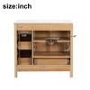 Vynxaria 36-Inch Acacia Wood Bathroom Vanity - Solid Wood Frame, 2 Soft-Close Doors, 4 Soft-Close Drawers,Ceramic Sink - Modern Storage - 4 of 4