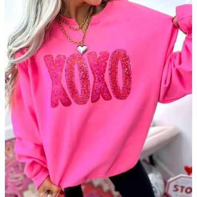 Women's Xoxo Graphic Crewneck Sweatshirt - Bird & Co Wholesale Tees