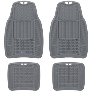 Michelin 19"x34" 4pc Rubber Floormat Set Dark Gray: Automotive Floor Mats, Solid Pattern, 3-Year Warranty - 1 of 4