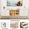 65 Inch TV Stand with LED Lights, Modern Entertainment Center with 4 Drawers & Shelves & Glass Doors, TV Console Table for 55/65/75 Inch TV - 4 of 4