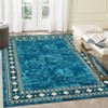 Washable Modern Bordered Rug Non Slip Low Pile Rug Soft Contemporary Throw Floor Cover Foldable Indoor Carpet for Living Room Bedroom Playroom - 4 of 4