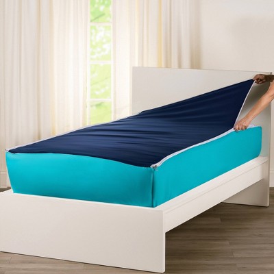 Twin Turquoise and Orange Microfiber Bed-in-a-Bag Set