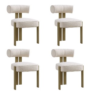 Upholstered Dining Chairs,Modern Boucle  Dining Room Chairs with  Ergonomic Curved Back , Comfortable Kitchen Chairs - 1 of 4