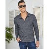 Clearlove Men's Polo Shirt Quarter Zip Up Casual Stretch Lightweight Mock Neck Knitwear - 2 of 4